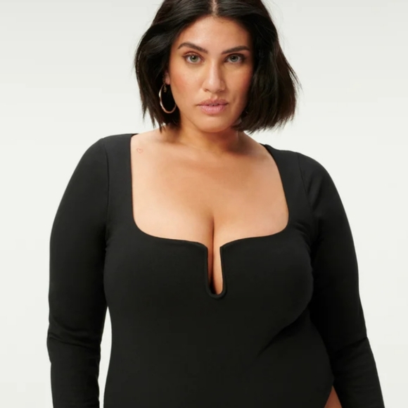 ❤️ NWOT! GOOD AMERICAN U RING LONG SLEEVE BODYSUIT, 3 (LARGE) - Picture 3 of 12